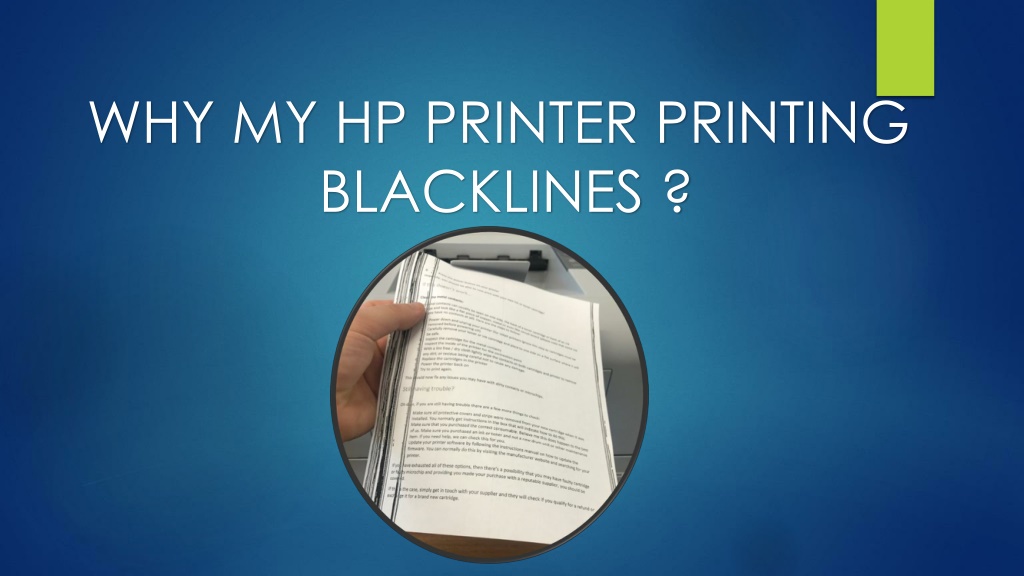 PPT - Methods to Fix HP Printer Printing Black Lines on Paper ...