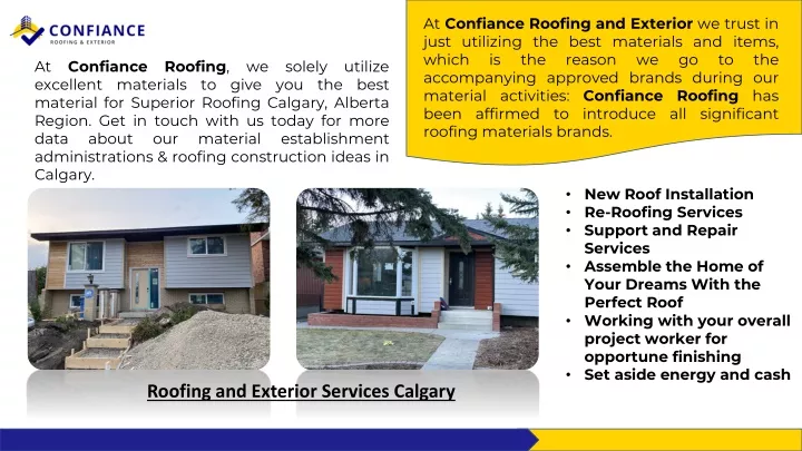 at confiance roofing and exterior we trust