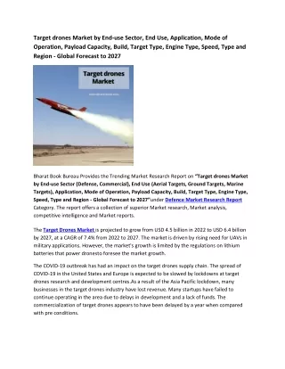 target drones market by end use sector