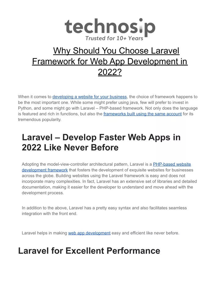why should you choose laravel framework