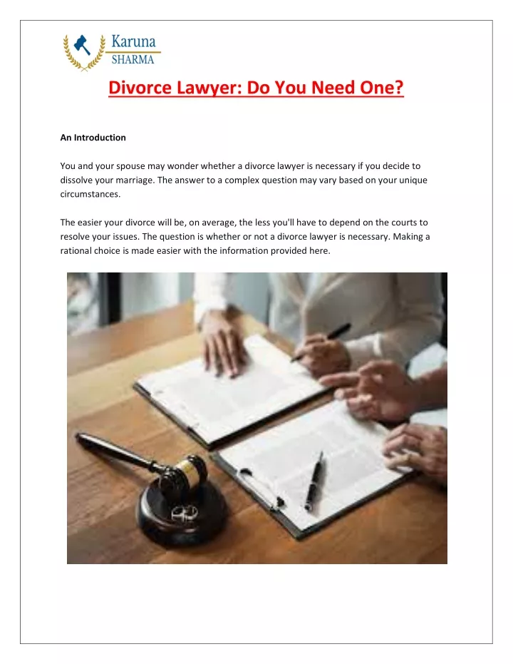 divorce lawyer do you need one