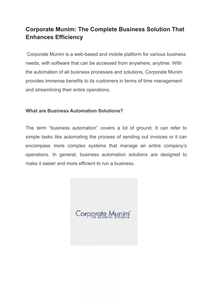 corporate munim the complete business solution