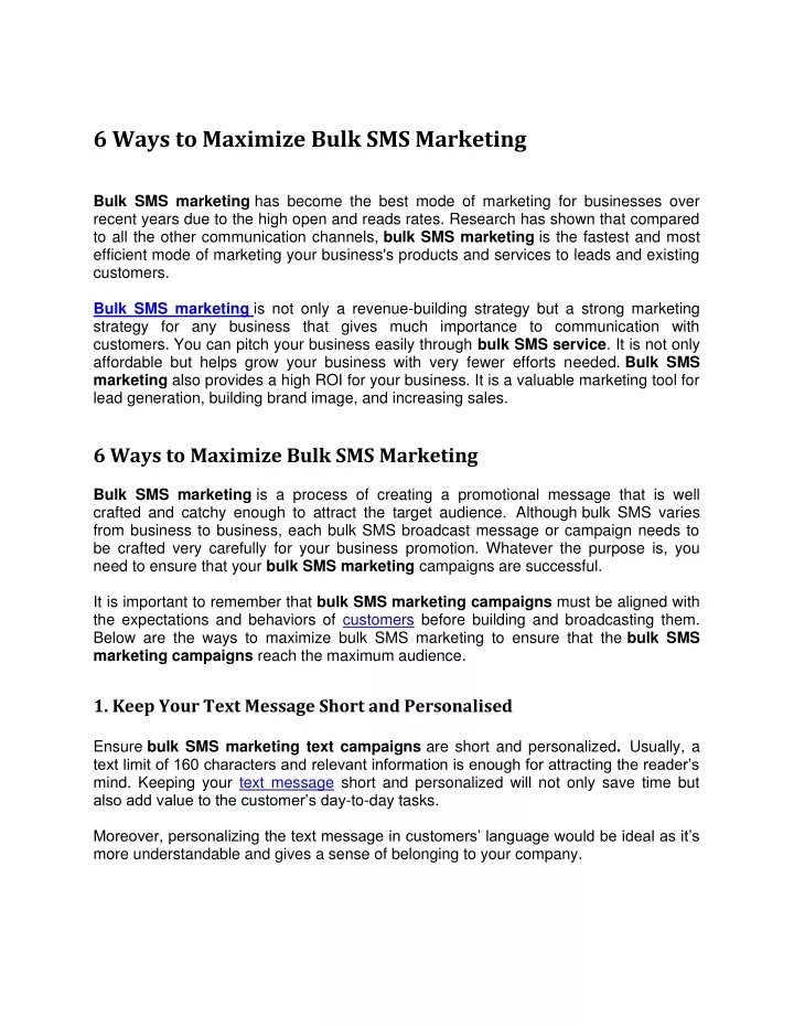 6 ways to maximize bulk sms marketing bulk