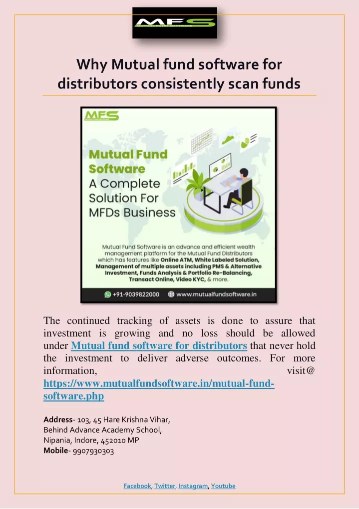 why mutual fund software for distributors