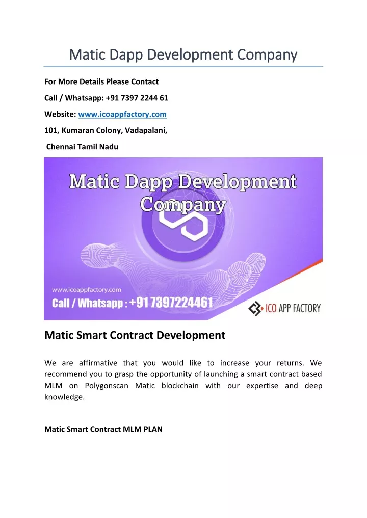 matic dapp matic dapp development company