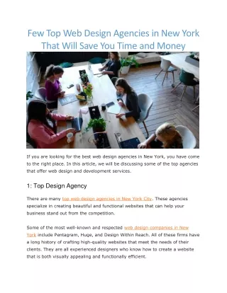 few top web design agencies in new york that will