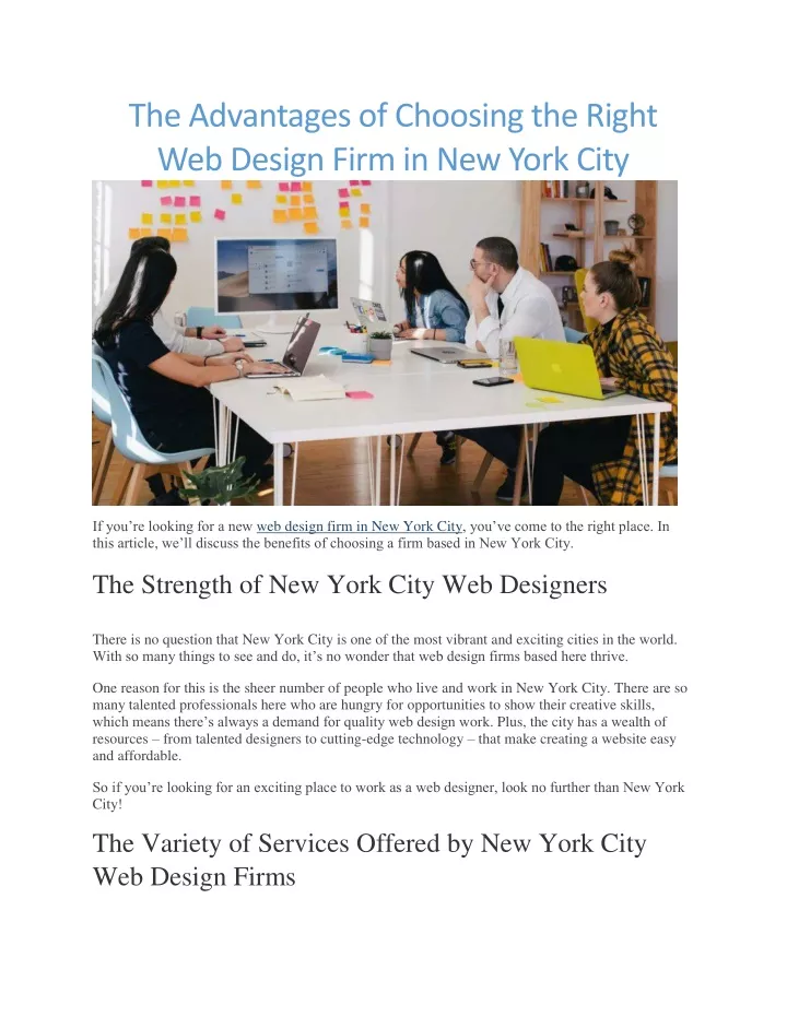 the advantages of choosing the right web design