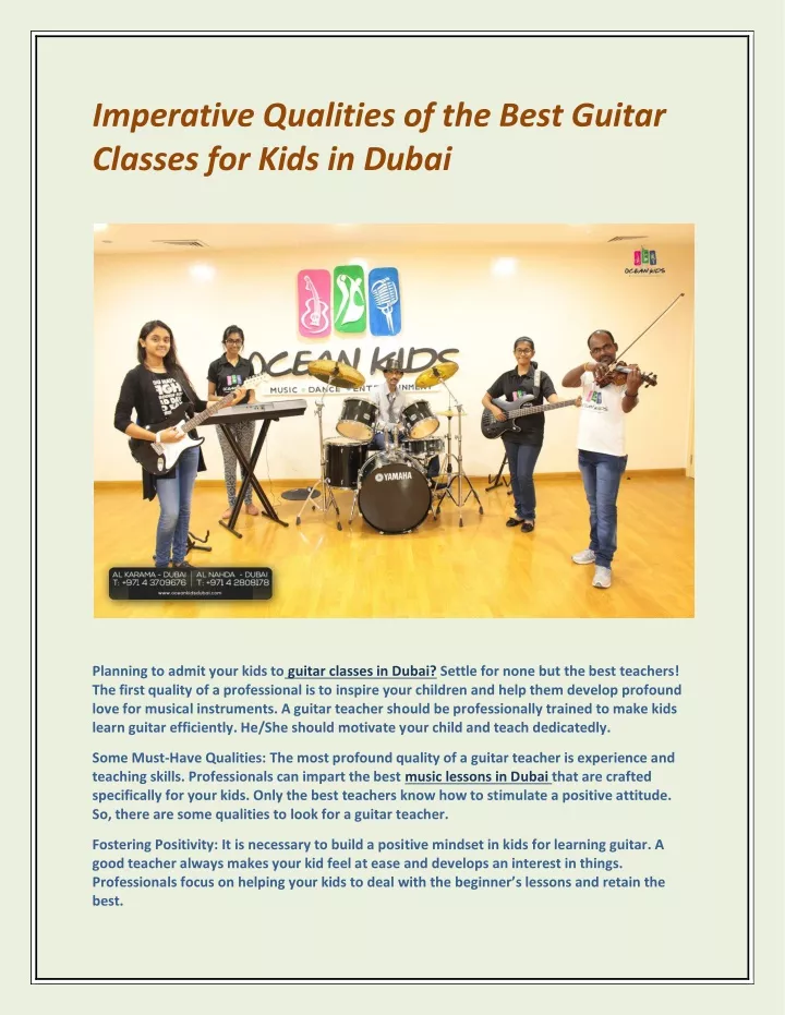 imperative qualities of the best guitar classes