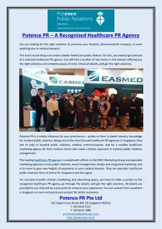 potence pr a recognized healthcare pr agency