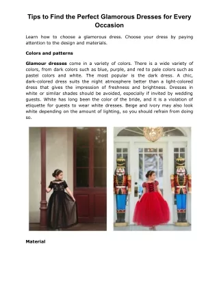 tips to find the perfect glamorous dresses