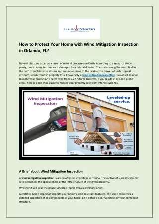 How to Protect Your Home with Wind Mitigation Inspection in Florida?
