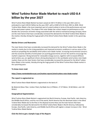 wind turbine rotor blade market to reach
