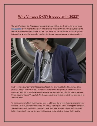 Why Vintage DKNY is popular in 2022