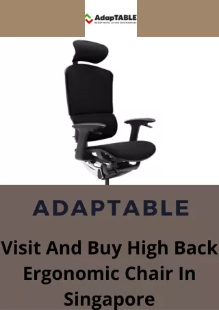 Visit And Buy High Back Ergonomic Chair In Singapore