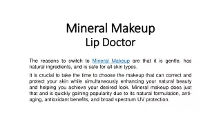 Mineral Makeup Toronto - Lip Doctor
