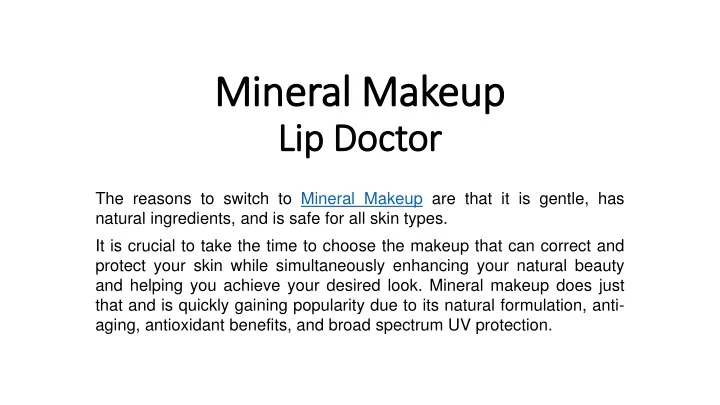 mineral makeup lip doctor