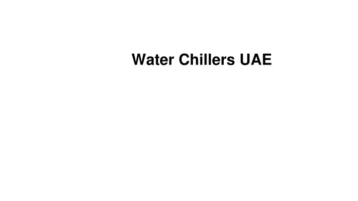 water chillers uae