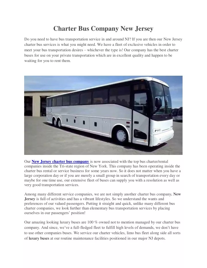 charter bus company new jersey do you need