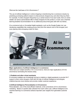 what are the usecases of ai in ecommerce
