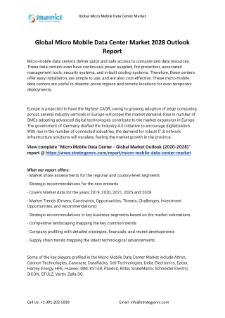 global micro mobile data center market