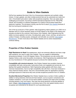 Guide to Viton Gaskets- Helix