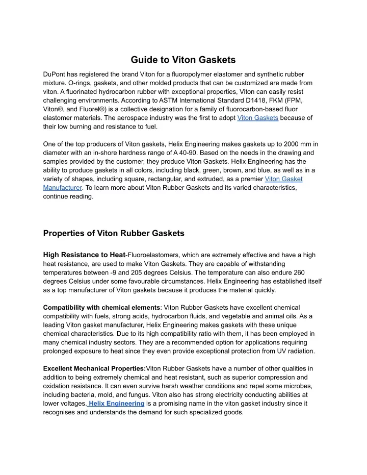 guide to viton gaskets