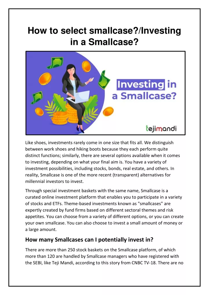 how to select smallcase investing in a smallcase