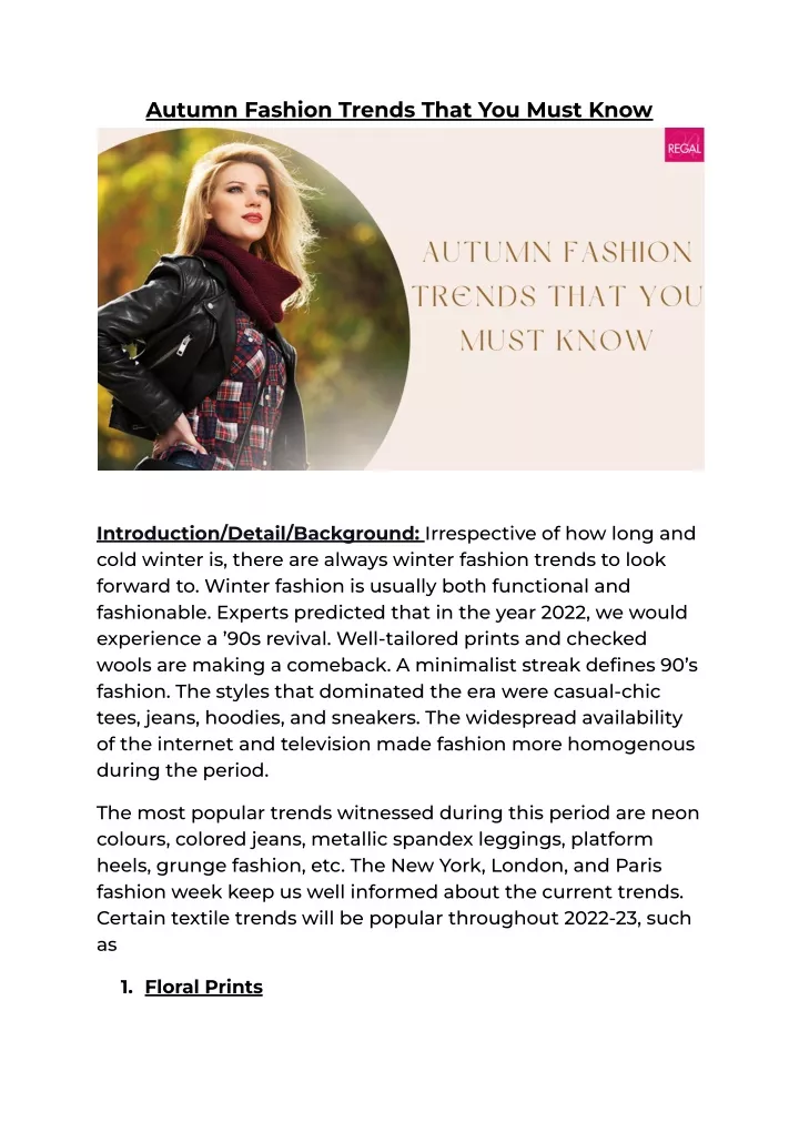 autumn fashion trends that you must know
