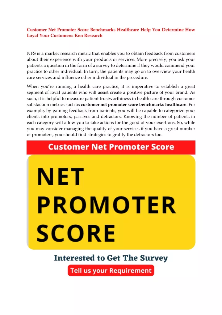 customer net promoter score benchmarks healthcare