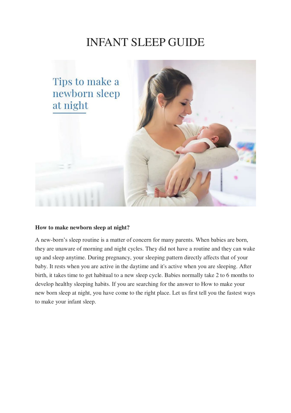 PPT - INFANT SLEEP GUIDE PowerPoint Presentation, free download - ID ...