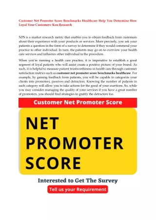 customer net promoter score benchmarks healthcare