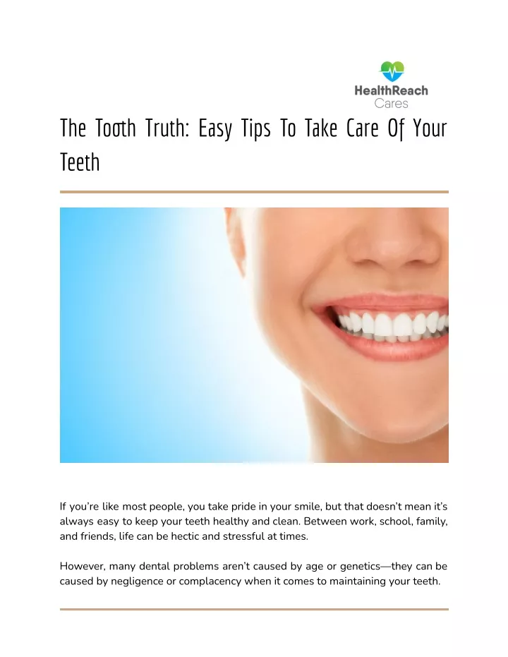 the to h truth easy tips to take care of your