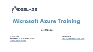 Microsoft Azure Training - IDESTRAININGS