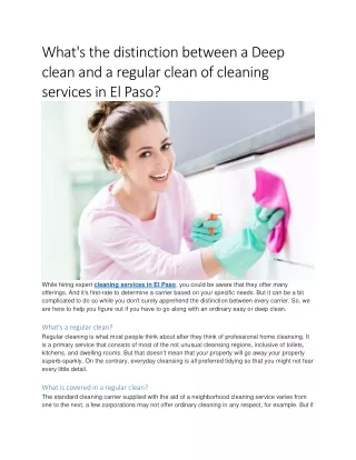 What's the distinction between a Deep  clean and a regular clean of cleaning  se