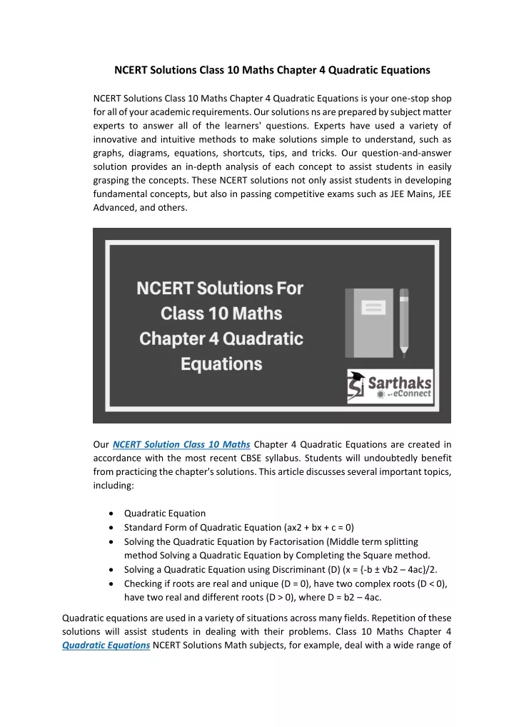 ncert solutions class 10 maths chapter