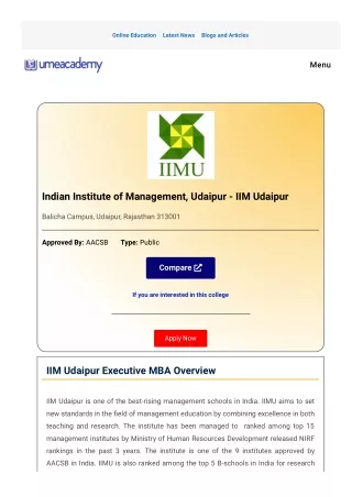indian institute of management Udaipur