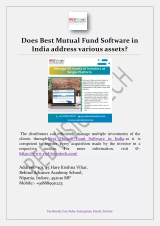 does best mutual fund software in india address