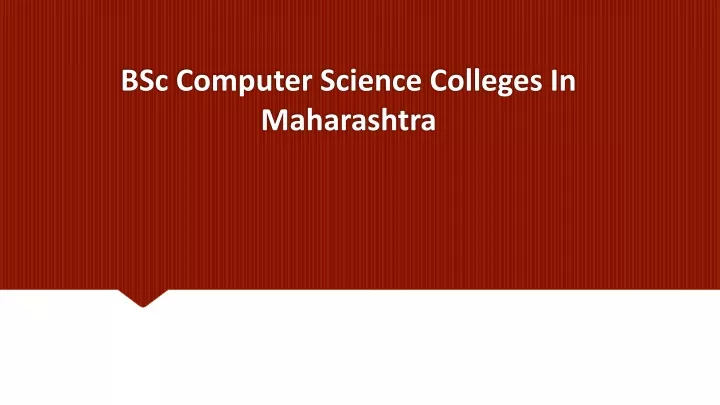 bsc computer science colleges in maharashtra