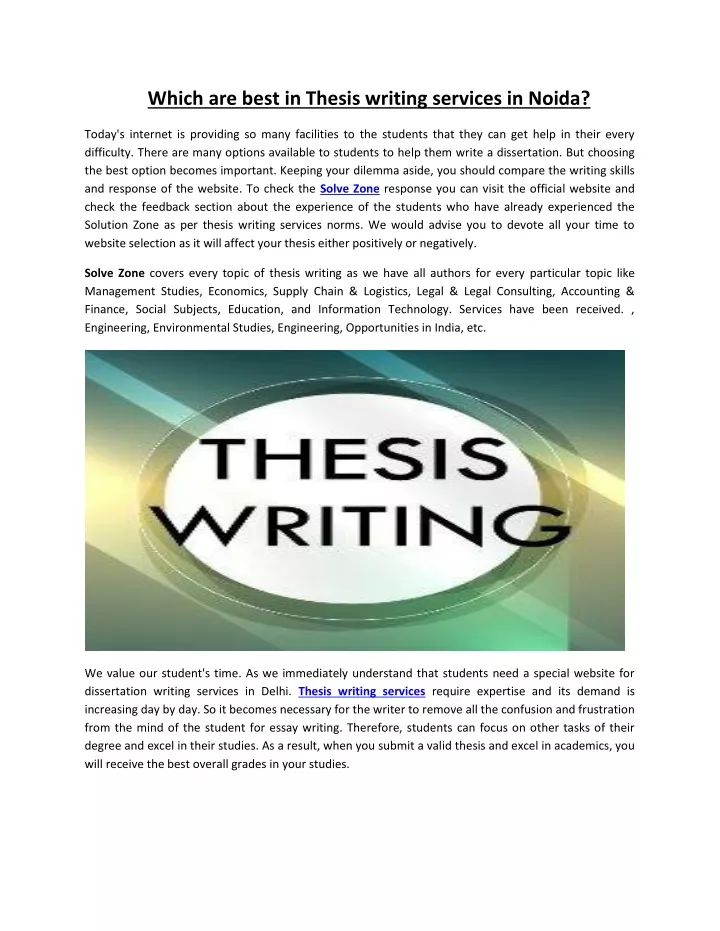 which are best in thesis writing services in noida