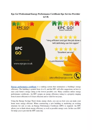 epc go professional energy performance