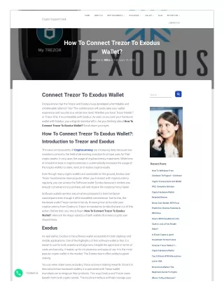 Connect Trezor To Exodus Wallet