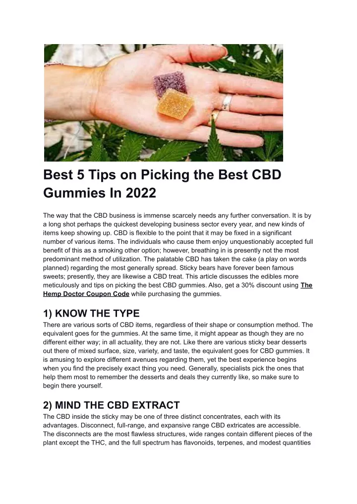 best 5 tips on picking the best cbd gummies