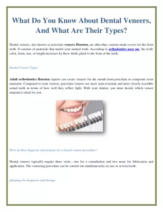 what do you know about dental veneers and what