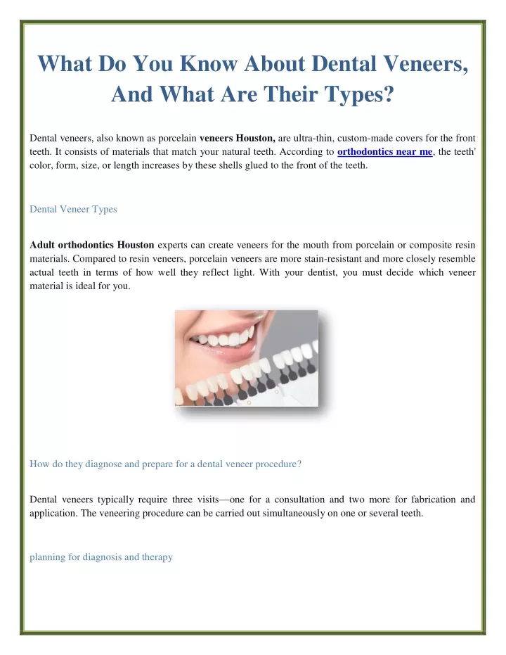 what do you know about dental veneers and what