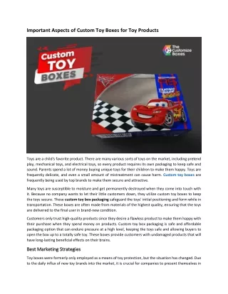 important aspects of custom toy boxes
