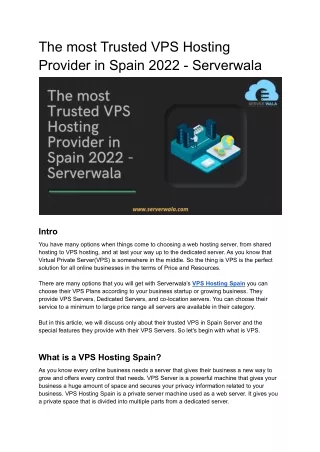 the most trusted vps hosting provider in spain