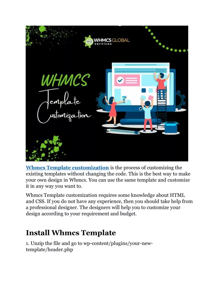 whmcs template customization is the process