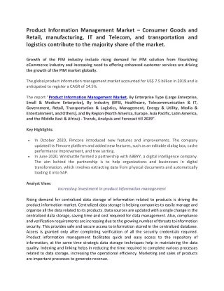 product information management market consumer