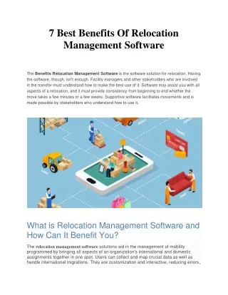 7 Best Benefits Of Relocation Management Software