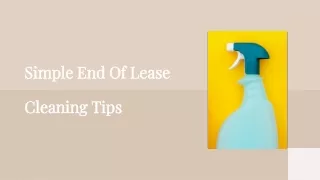 Simple End Of Lease Cleaning Tips